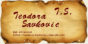 Teodora Savković vizit kartica
